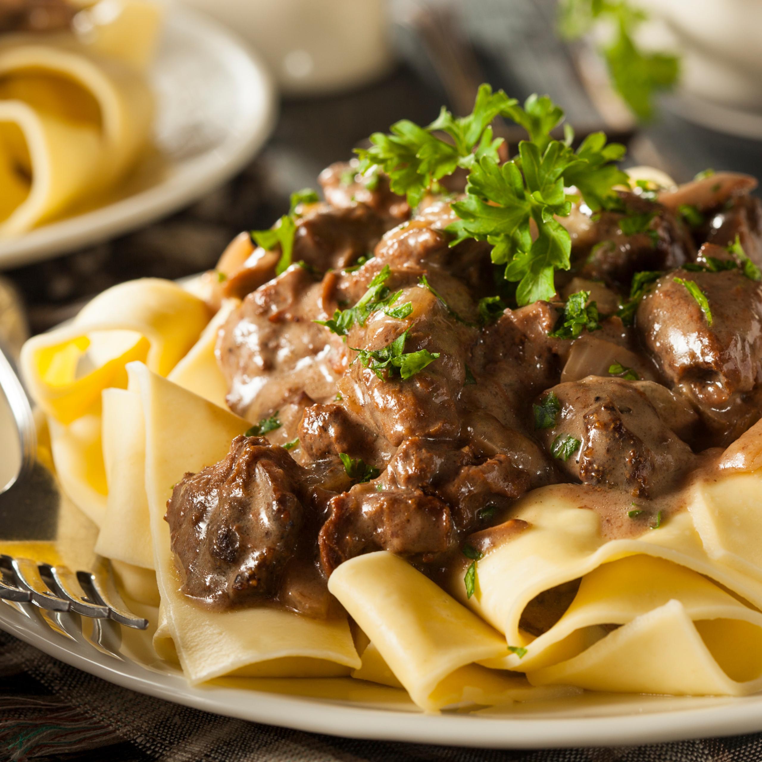 Beef Stroganoff with Egg Noodles