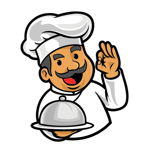 chef with covered dish